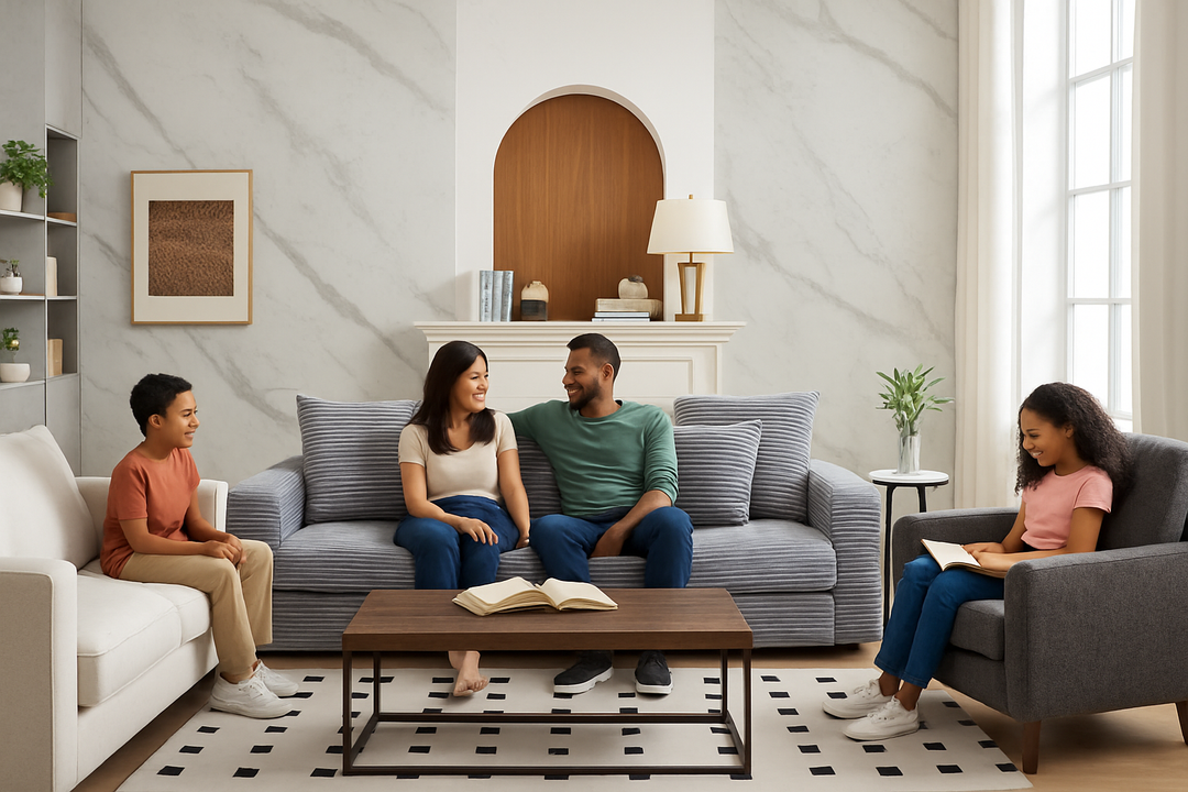 Modern Living Room Bundle – Modular Sofa, Loveseat, Coffee Table & Storage Cabinet Set