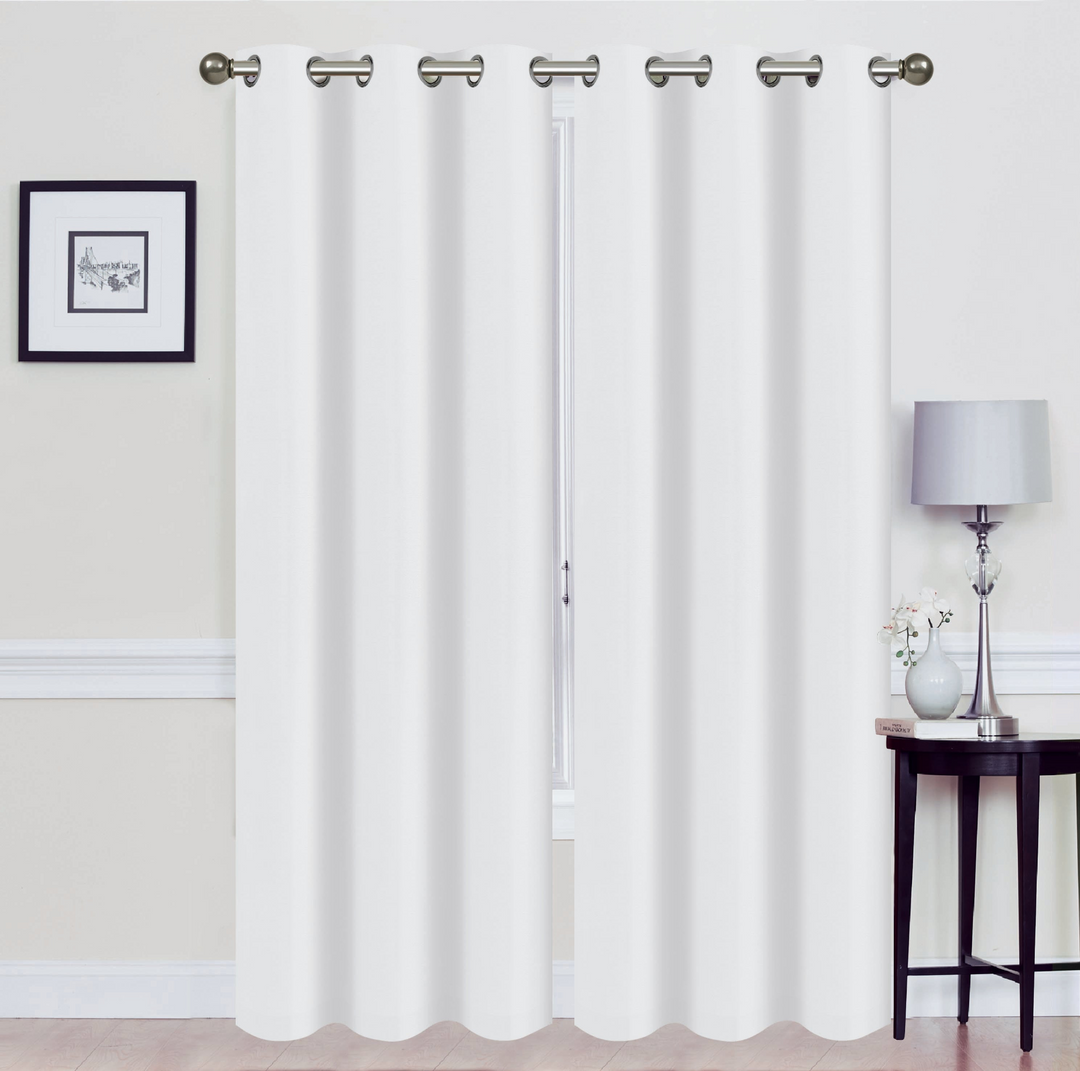 Madonna Foam-Backed Blackout Curtain Panels with Grommets - Set of 2 | Faux Silk Style