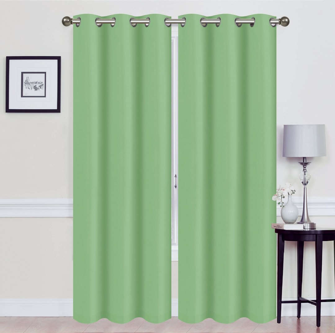 Madonna Foam-Backed Blackout Curtain Panels with Grommets - Set of 2 | Faux Silk Style