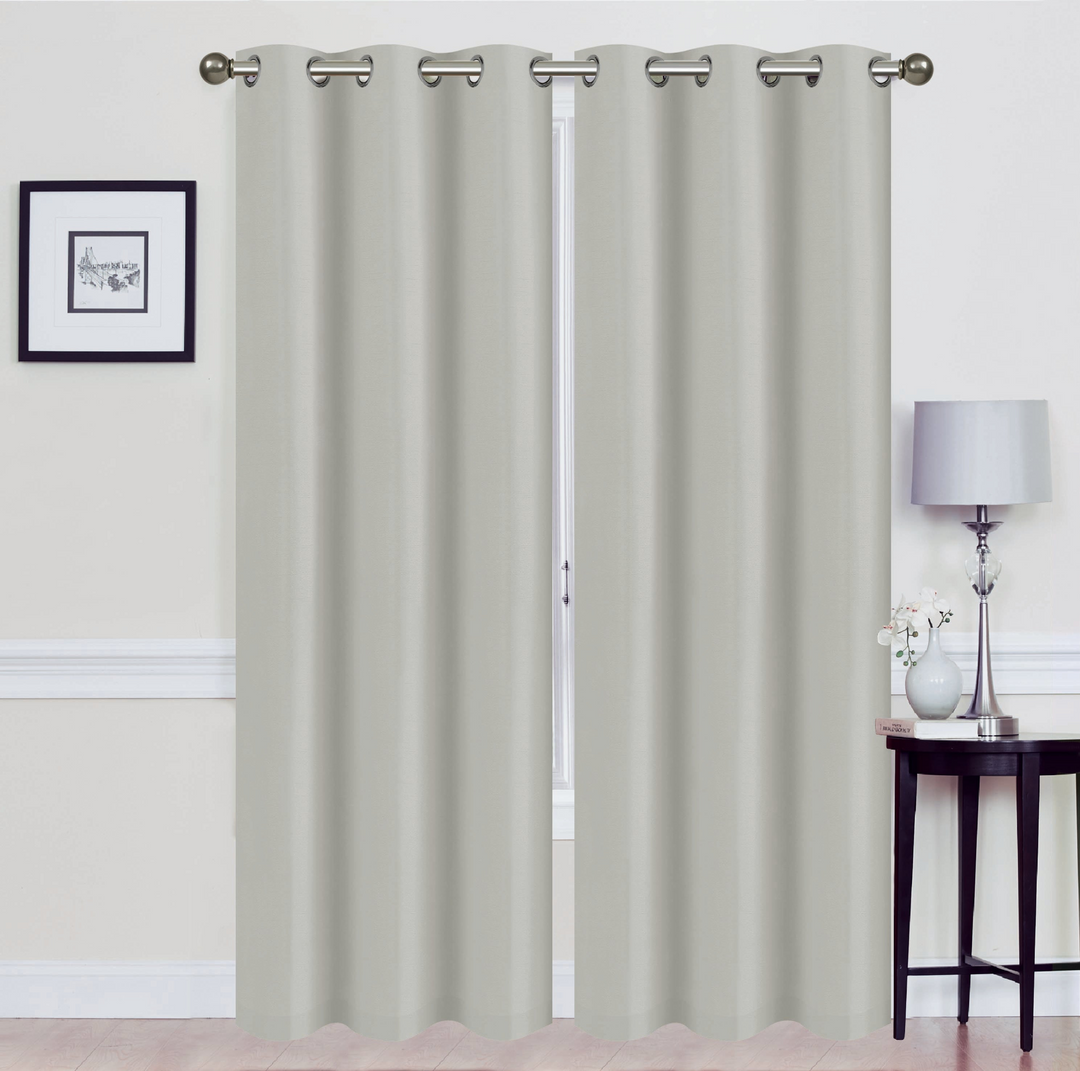 Madonna Foam-Backed Blackout Curtain Panels with Grommets - Set of 2 | Faux Silk Style