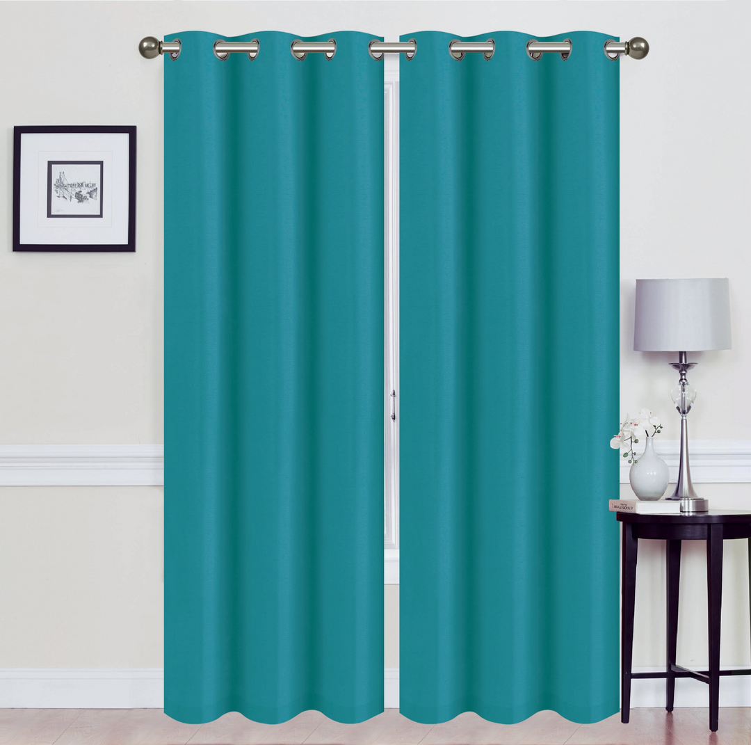 Madonna Foam-Backed Blackout Curtain Panels with Grommets - Set of 2 | Faux Silk Style