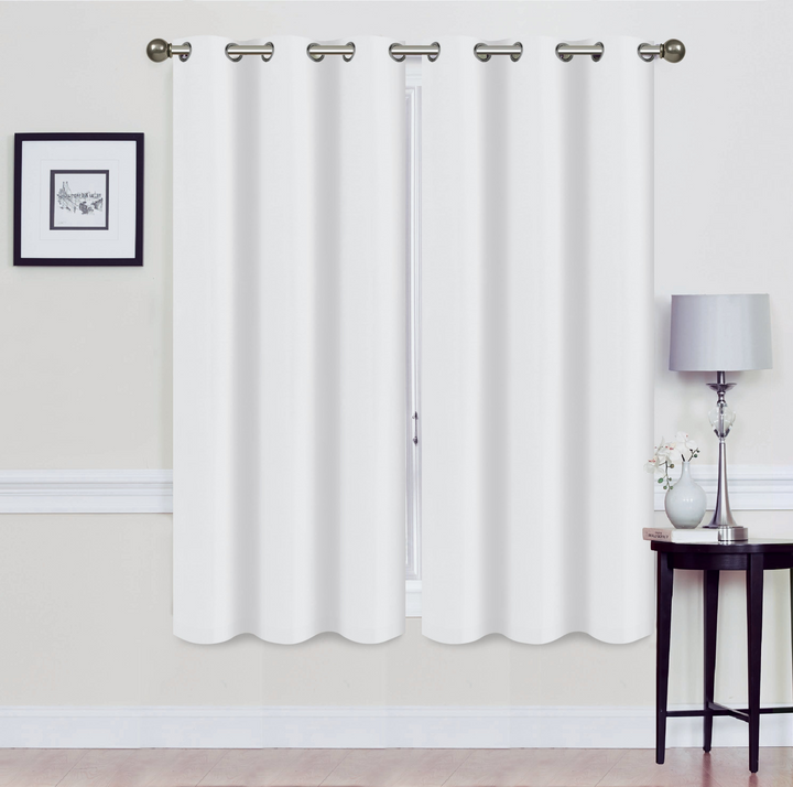 Madonna Foam-Backed Blackout Curtain Panels with Grommets - Set of 2 | Faux Silk Style