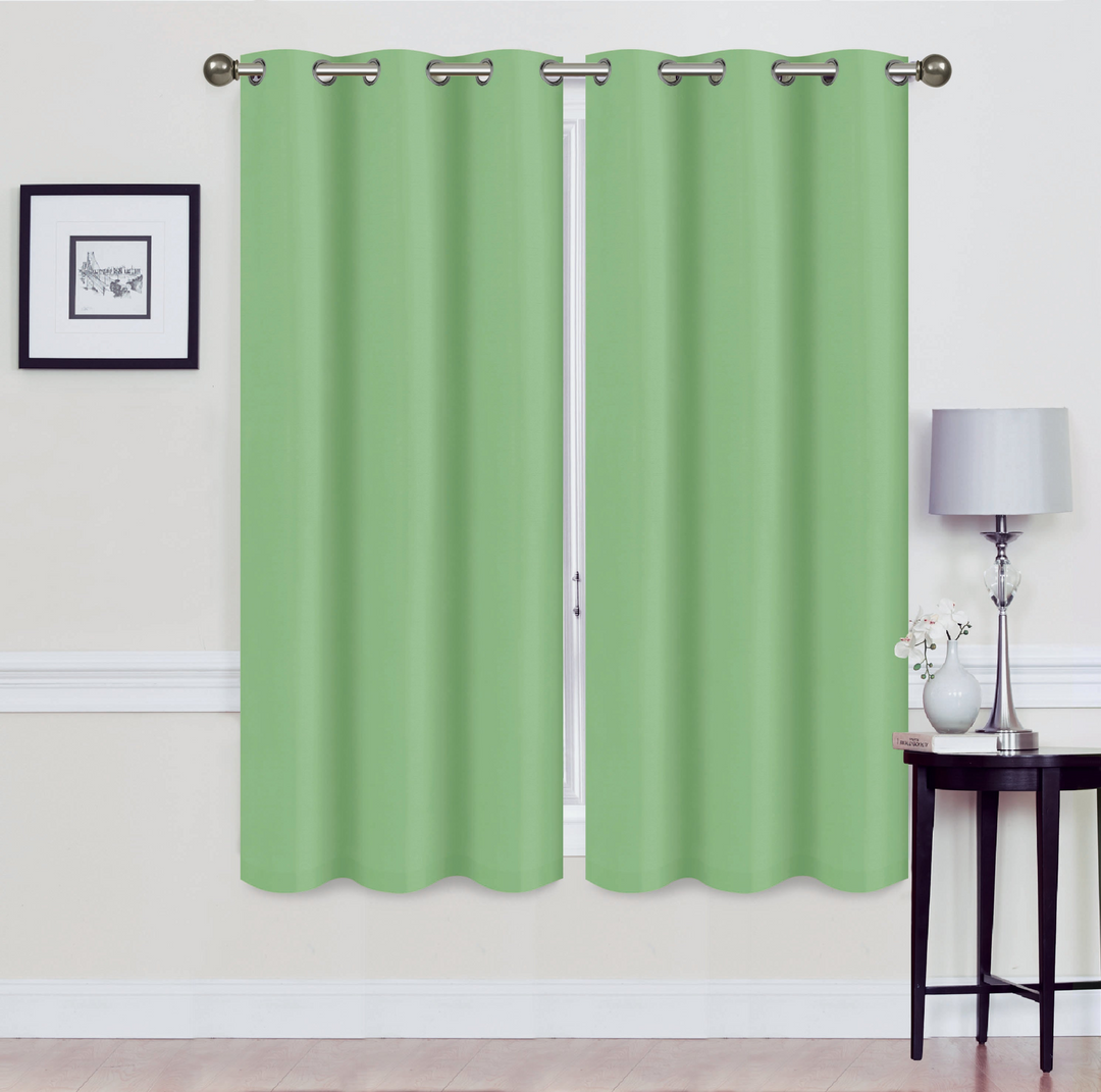 Madonna Foam-Backed Blackout Curtain Panels with Grommets - Set of 2 | Faux Silk Style