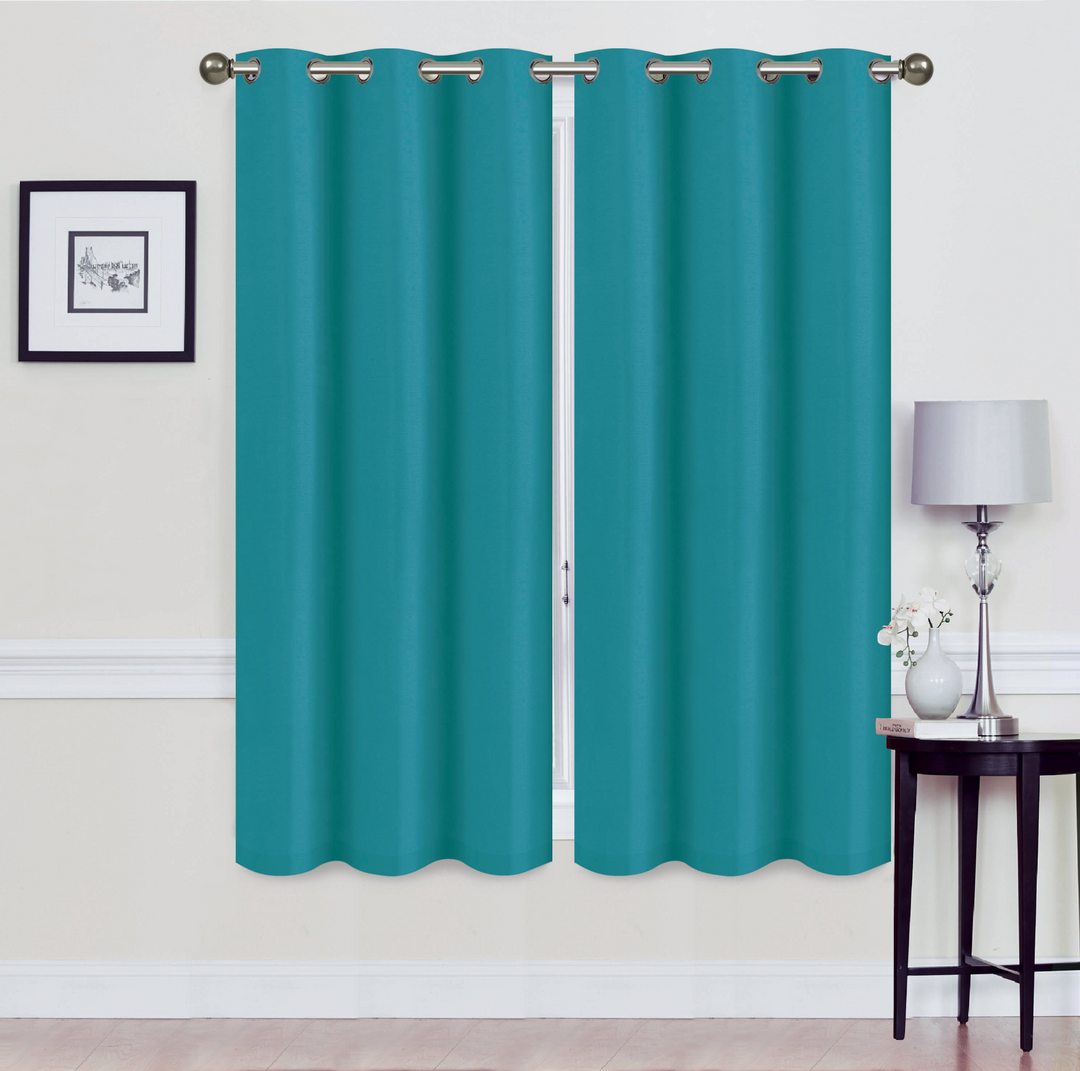 Madonna Foam-Backed Blackout Curtain Panels with Grommets - Set of 2 | Faux Silk Style