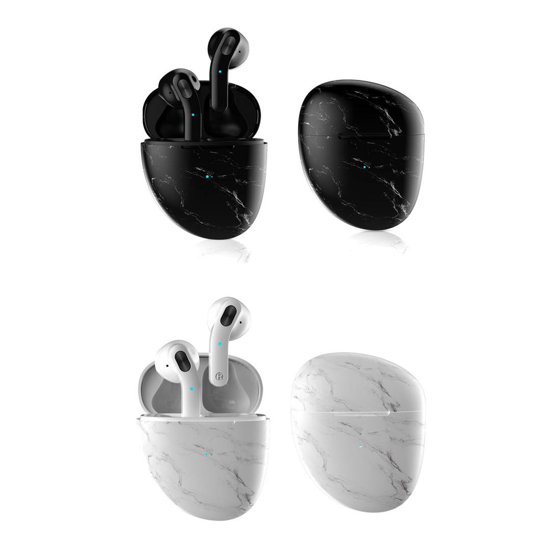 Marble Pebble Twin Bluetooth Headphones - True Stereo Sound On-the-Go