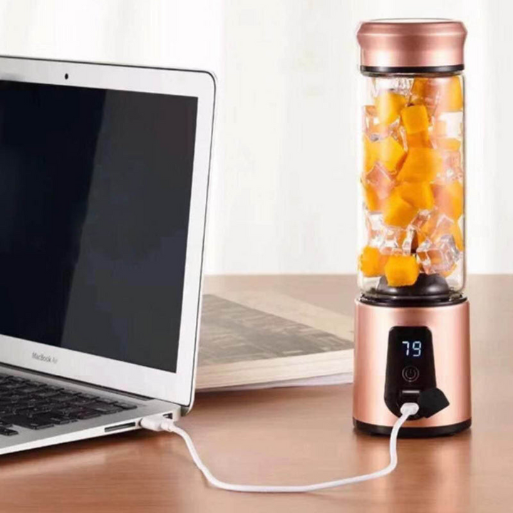 Portable Blender for Quick Juicing & Smoothies, USB Charging, BPA-Free Borosilicate Jar