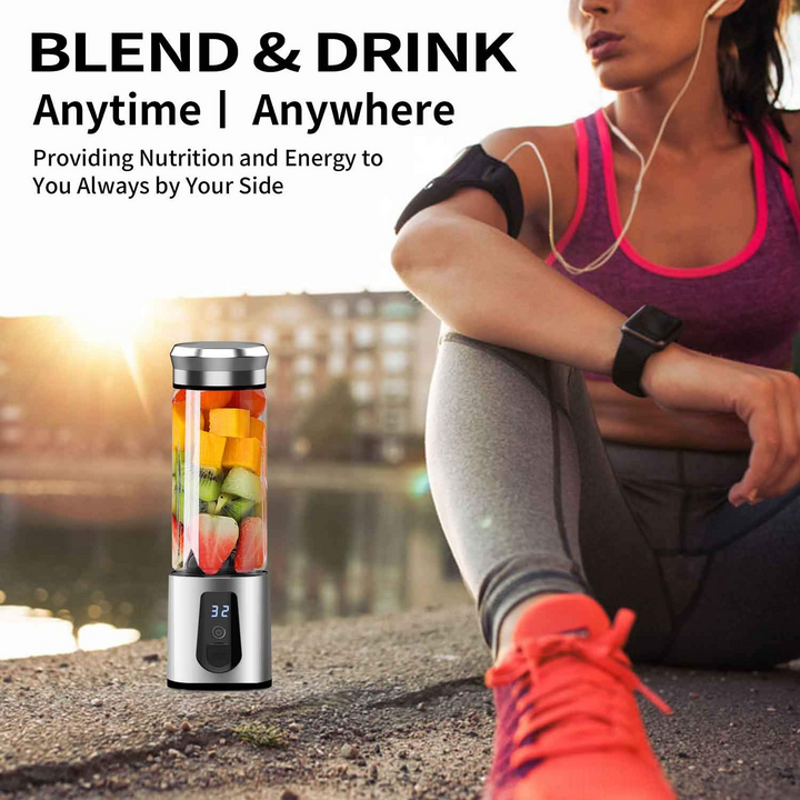 Portable Blender for Quick Juicing & Smoothies, USB Charging, BPA-Free Borosilicate Jar