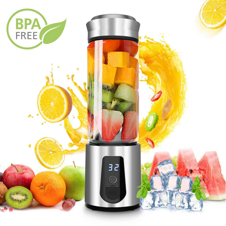 Portable Blender for Quick Juicing & Smoothies, USB Charging, BPA-Free Borosilicate Jar