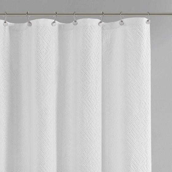 Croscill Casual Matelassé Spa-like Shower Curtain - White, 72x72"