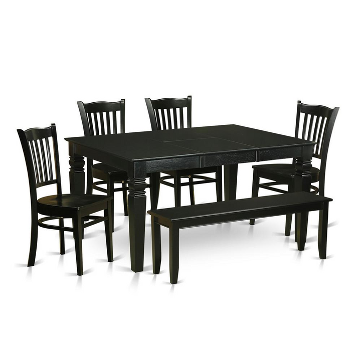 6  Pc  Dining  room  set  -  Dining  Table  and  4  Kitchen  Chairs  and  Bench