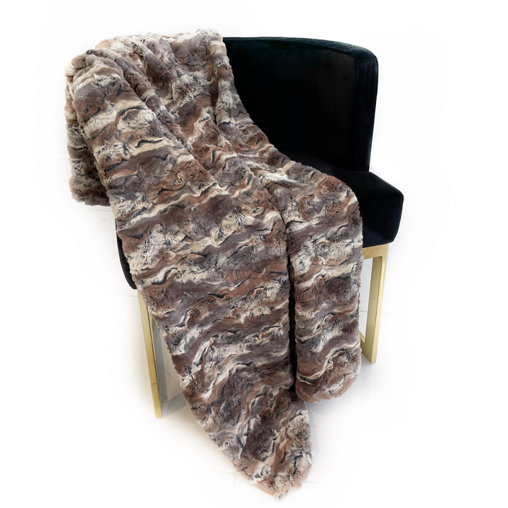 Plutus Brown - Wild Rabbit Faux Fur: Luxury Throw Blanket