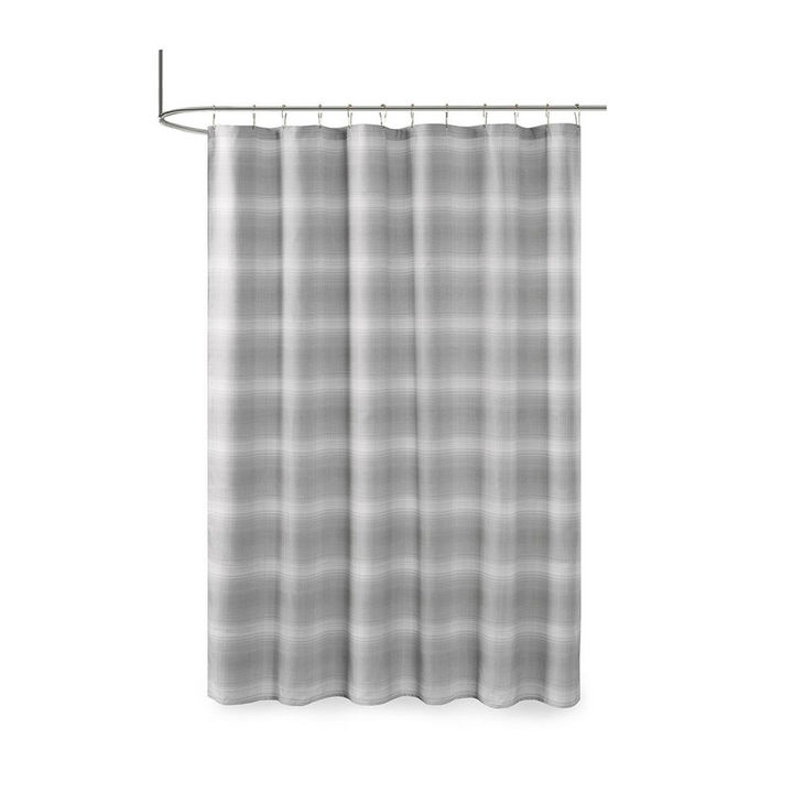 Madison Park Metro Woven Clipped Solid Shower Curtain - Sand