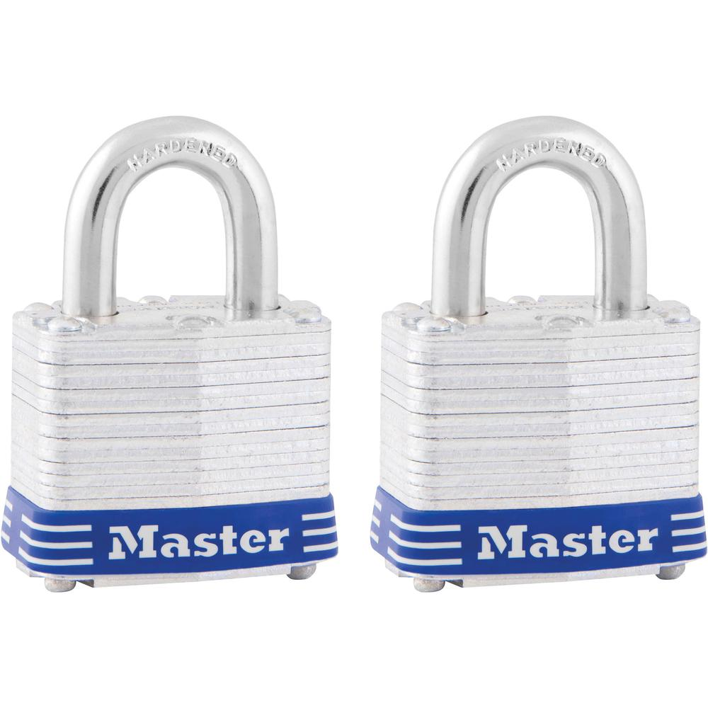 Master Lock High Security Padlock - Keyed Alike - 0.28" Shackle Diameter - Cut Resistant, Pick Proof, Rust Resistant - Steel - Silver - 2 / Pack