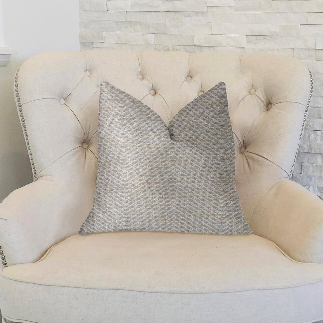 Plainville Beige Luxury Throw Pillow - Opulent Elegance for Any Setting