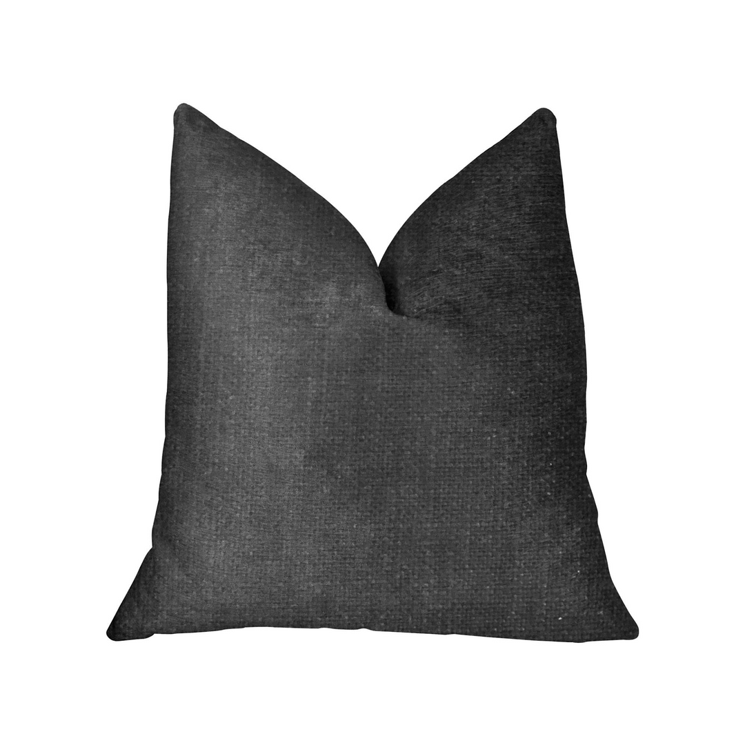 Luna Black Luxury Throw Pillow - Handmade Decorative Accent Pillow with Linen and Rayon Blend Fabric