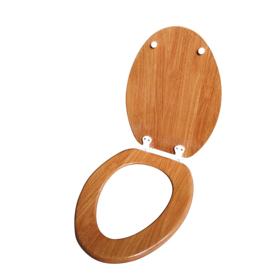 J&V Textiles Elongated Toilet Seat - Strong Wooden Design with Easy Clean & Change Hinge