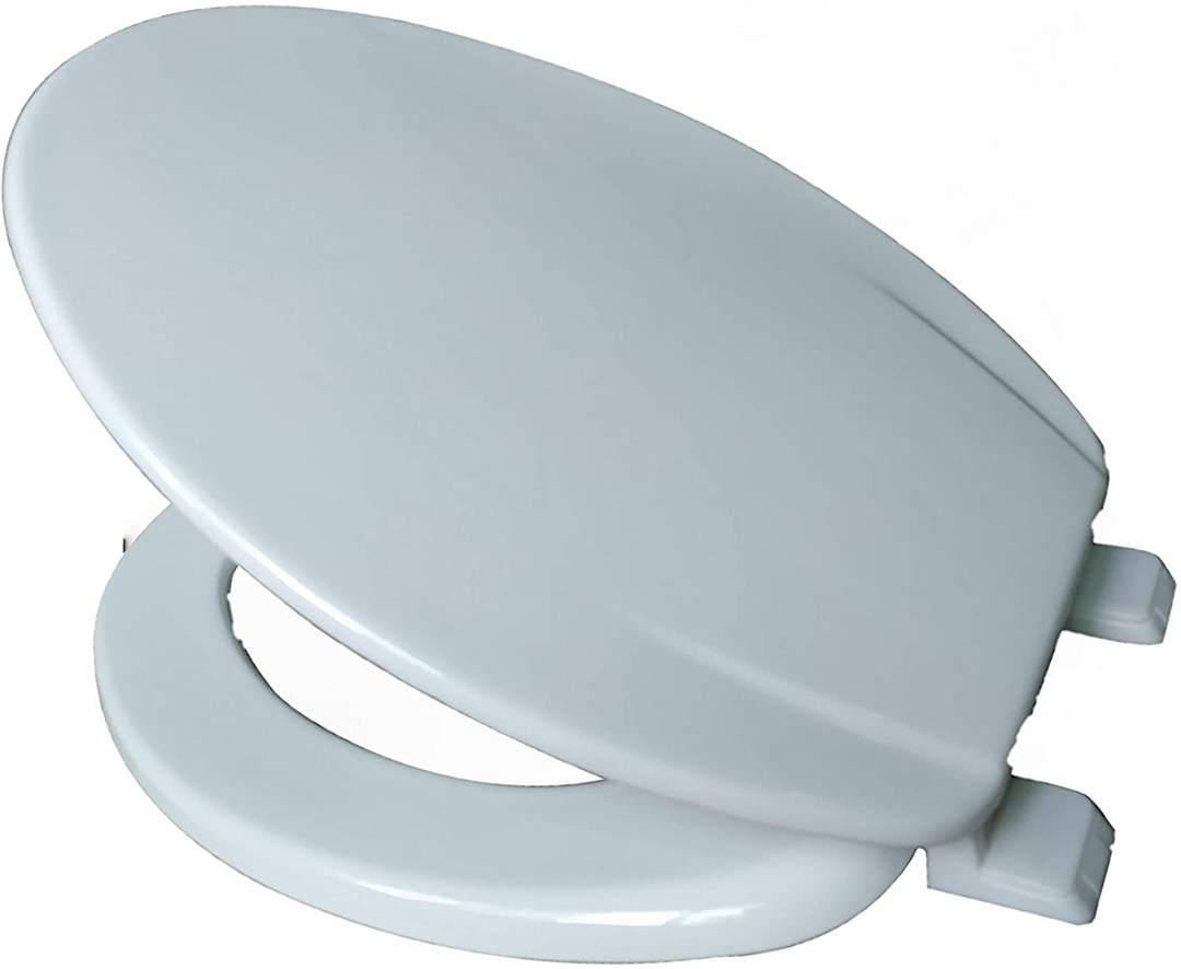 J&V Textiles Elongated Toilet Seat - Strong Wooden Design with Easy Clean & Change Hinge