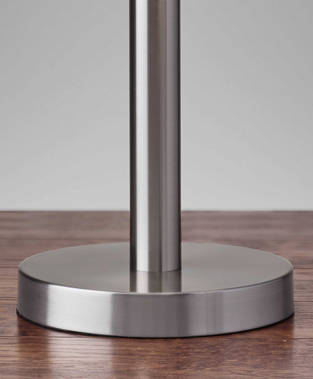 Elegant Brushed Steel Metal Table Lamp with Silk-Like Shade