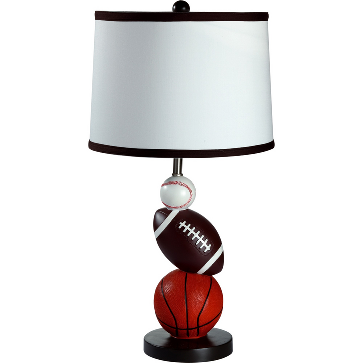 Whimsical Sports Themed Table Lamp - Basketball, Football, and Baseball Design