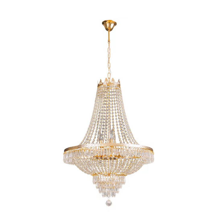 Classy Glam Gold Faux Crystal Chandelier with Adjustable Chain