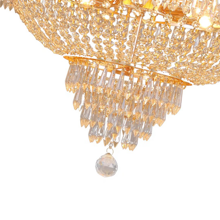 Classy Glam Gold Faux Crystal Chandelier with Adjustable Chain