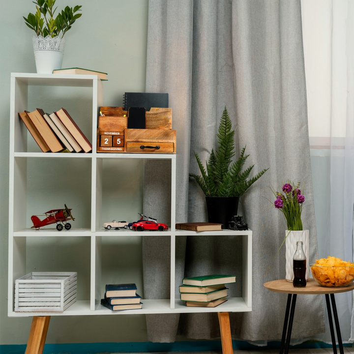 Natural Rustic Wood Desk/Counter Organizer with Calendar Blocks