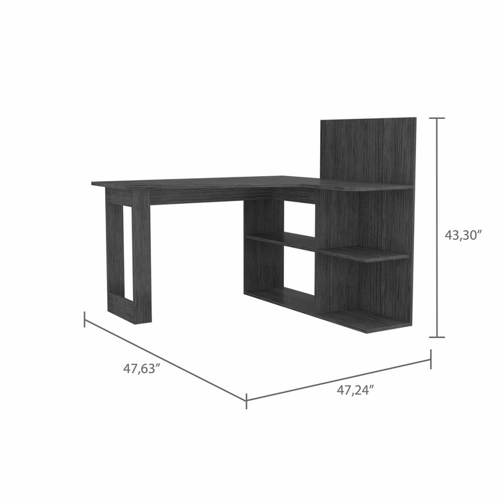 Marek Gray Oak L-Shaped Computer Desk - 47 Inch