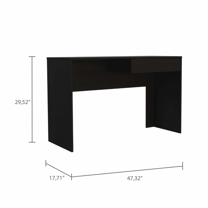 Clio Black Computer Desk with Drawer - 47 Inch