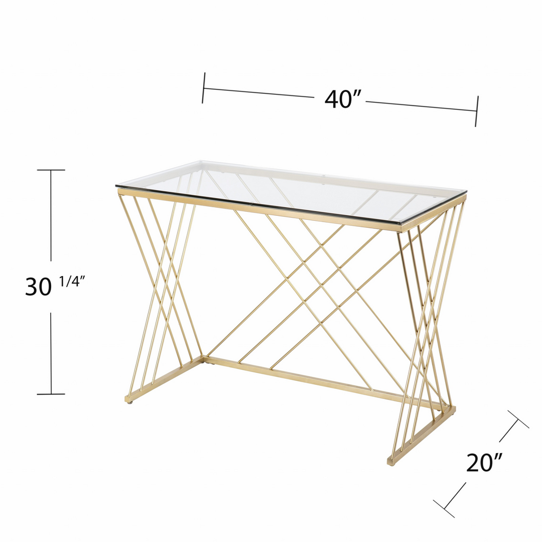 Modern Glass Top Desk