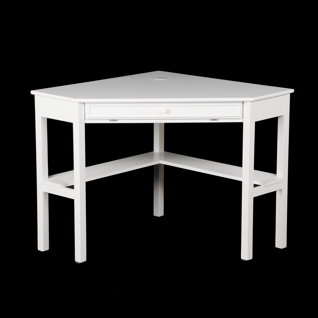 Contemporary White Corner Computer Desk - Stylish and Practical Home Office Furniture
