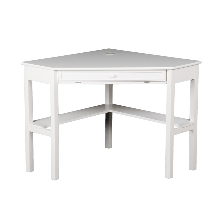 Contemporary White Corner Computer Desk - Stylish and Practical Home Office Furniture