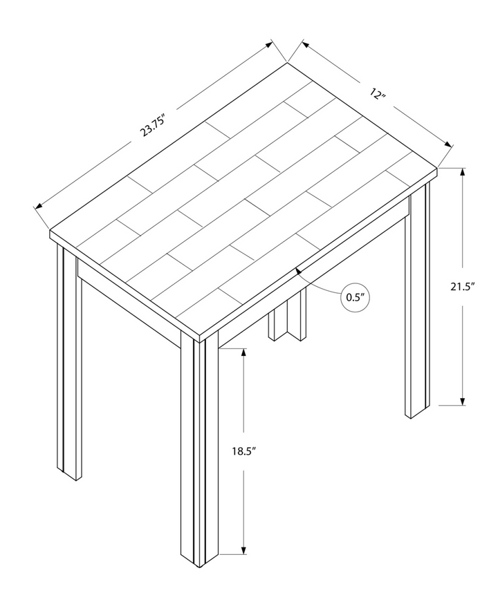 Multi-Functional 24-Inch Gray and Black Console Table