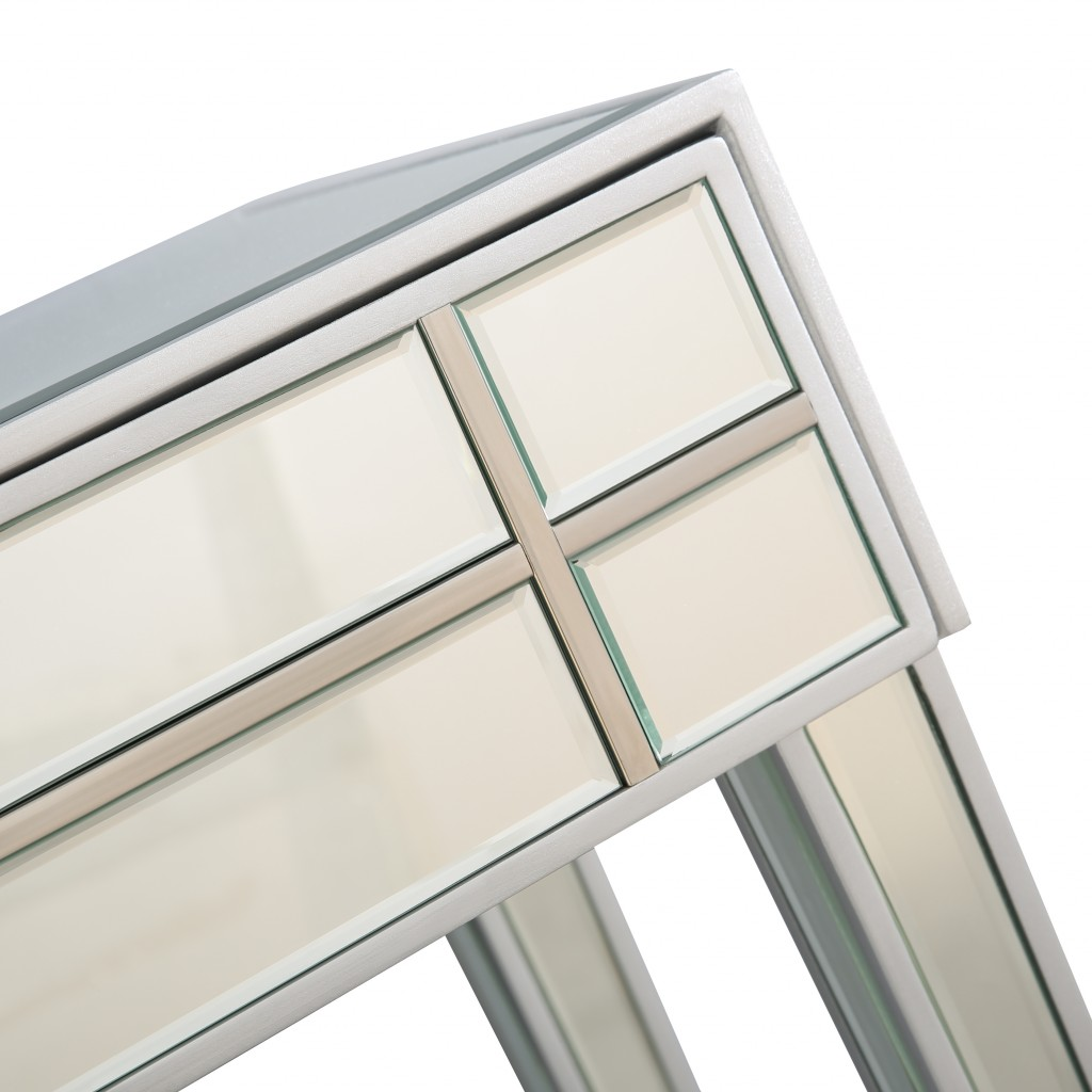 Modern Stainless Steel Mirror Console Table