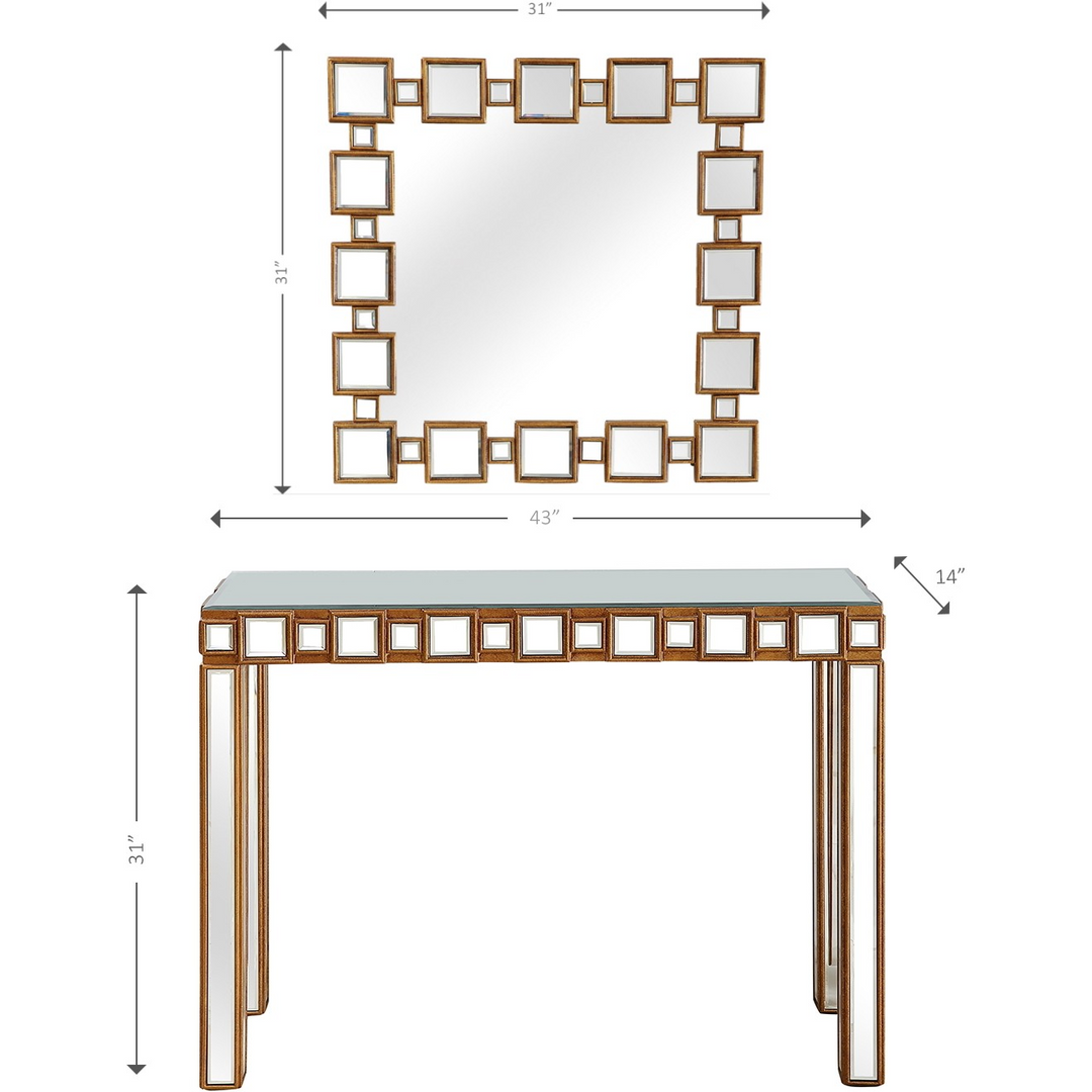 Contemporary Square Reflective Console Table