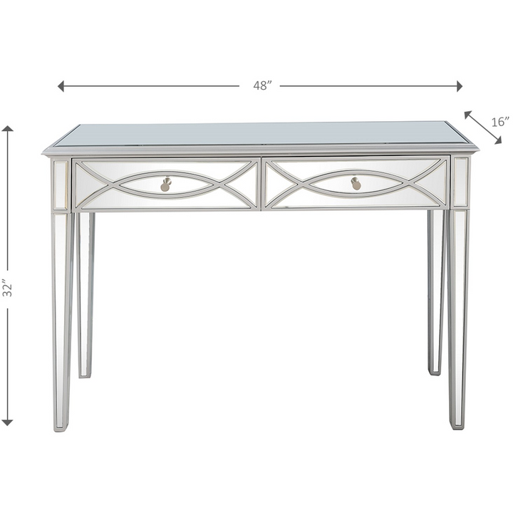 Silver Glass Mirror Console Table for Home Décor