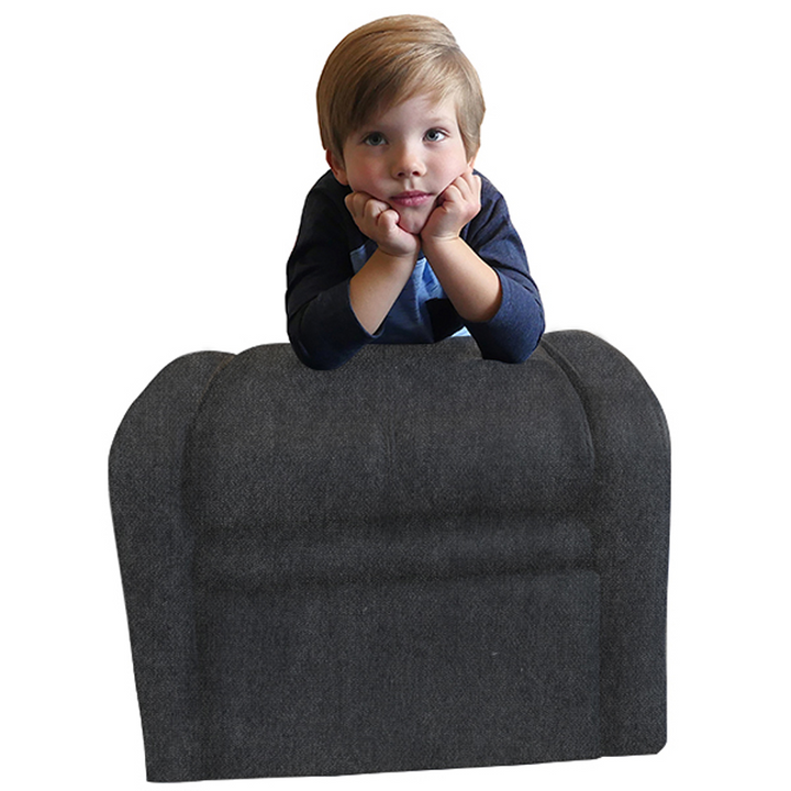 Kids Black Comfy Upholstered Recliner Chair with Storage - STASH Folding Sofa Chair with Hidden Storage Chest & Ottoman
