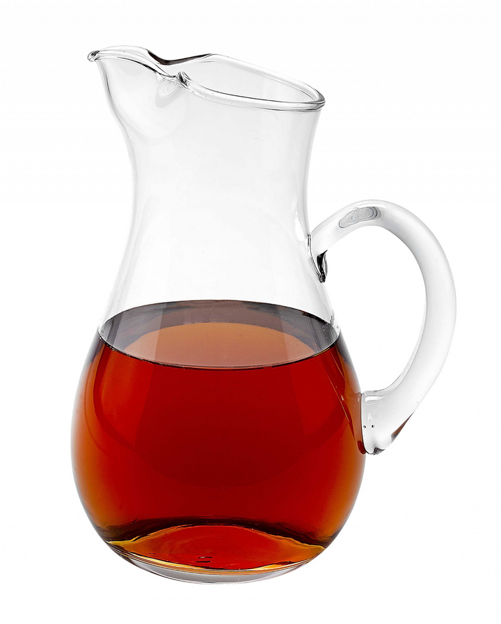 Mouth Blown Glass Pitcher – 36 Oz Clear Contemporary Water, Iced Tea, and Martini Pitcher – Tera Collection