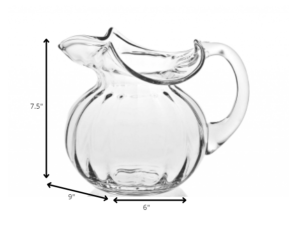 Mouth Blown Glass Pitcher – 42 Oz Elegant Drink Dispenser