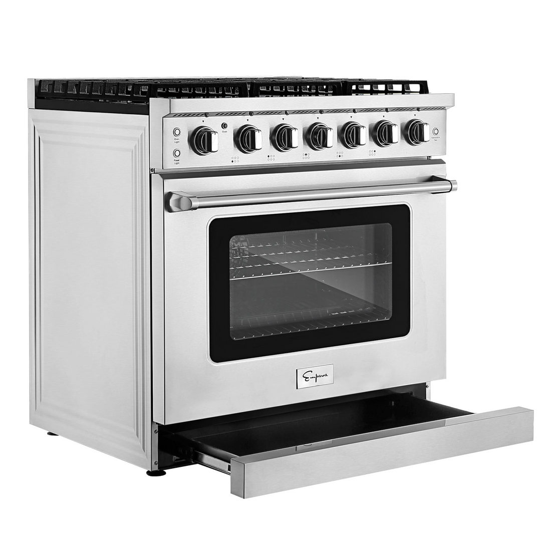 Empava 36GR11 36" Pro-Style Slide-in Single Oven Gas Range with CSA Certification