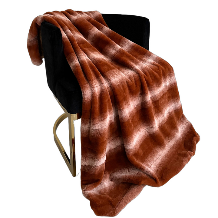 Plutus Orange Brown - Furever Faux Fur: Luxury Throw Blanket