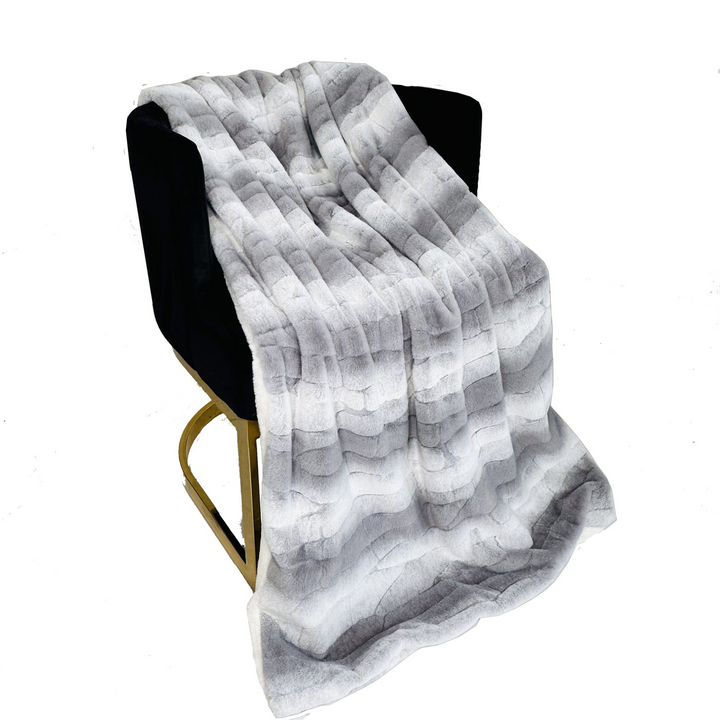 Plutus Gray - Silver Furever Faux Fur: Luxury Throw Blanket