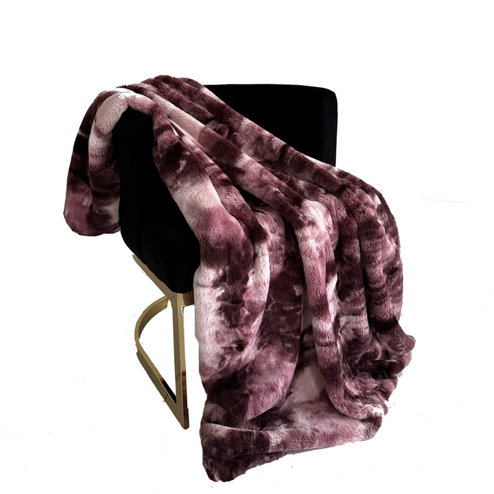 Plutus Rose Fureal Faux Fur - Luxury Throw Blanket