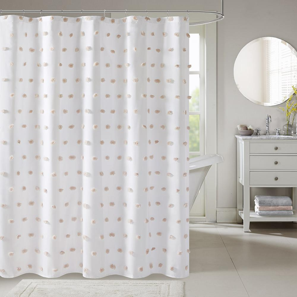 Madison Park Sophie Shower Curtain - White, 100% Polyester, 72x72"