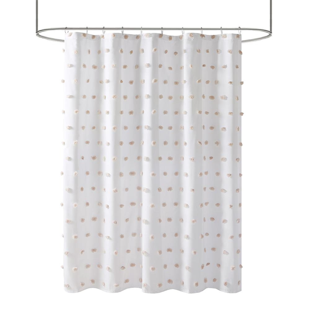 Madison Park Sophie Shower Curtain - White, 100% Polyester, 72x72"