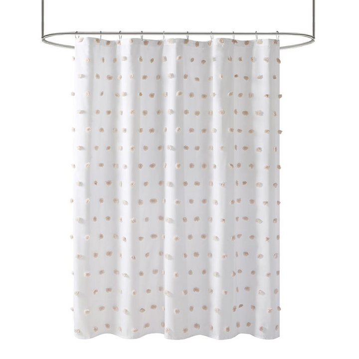 Madison Park Sophie Shower Curtain - White, 100% Polyester, 72x72"