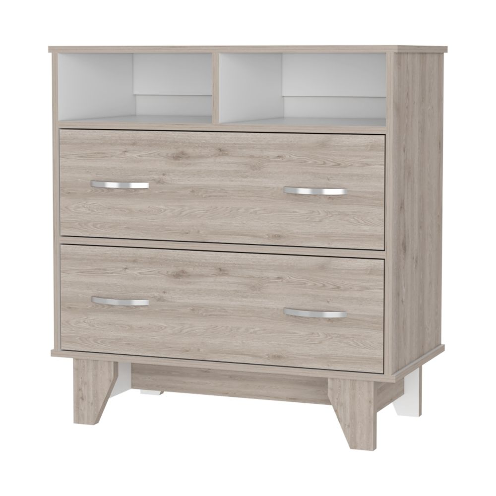 Double Drawer Dresser Arabi - Wardrobe in Light Gray/White Finish