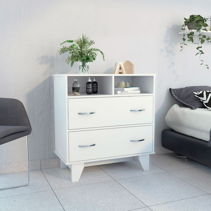 Double Drawer Dresser Arabi - Wardrobe Storage in Elegant White Finish
