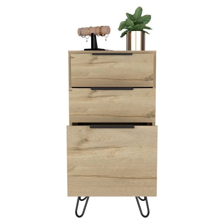 Skyoner Dresser - with Hairpin Legs and Superior Top in Light Oak Finish