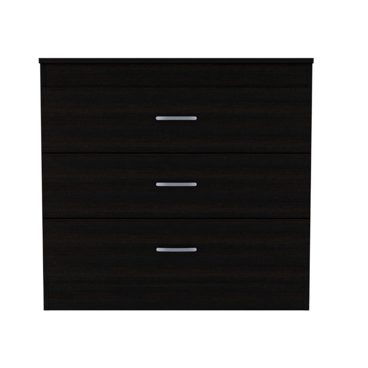 Lial Three Drawer Dresser - Superior Top, Metal Hardware, Black Wengue Finish