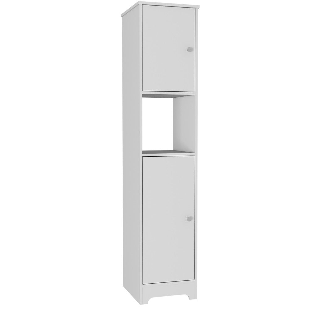 Linen Cabinet Albany, Four Interior Shelves, White Finish